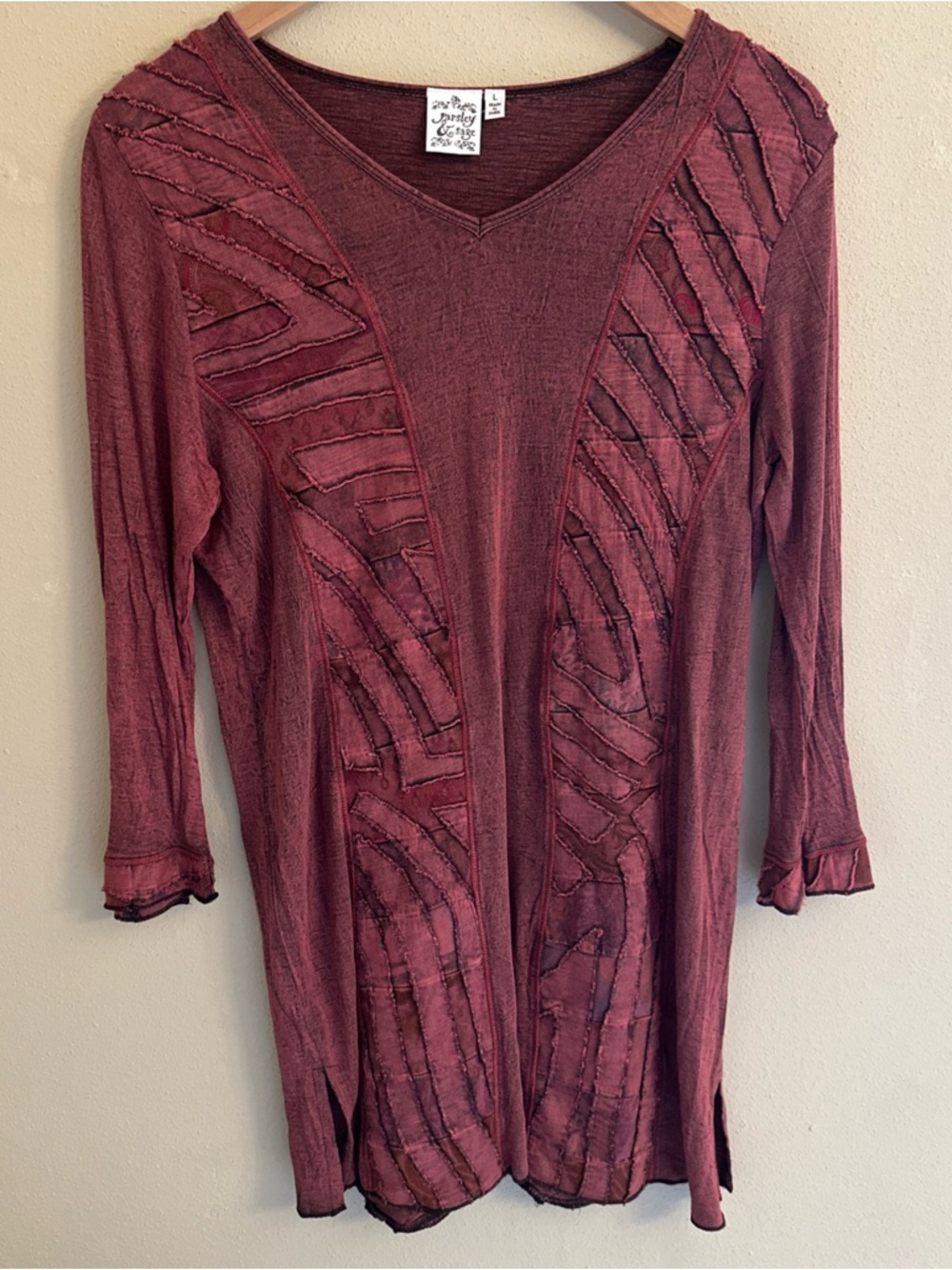 Parsley & Sage Rustic Maroon V-Neck Tunic